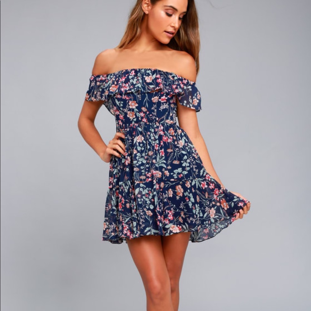 Lulu’s off the shoulder floral print dress